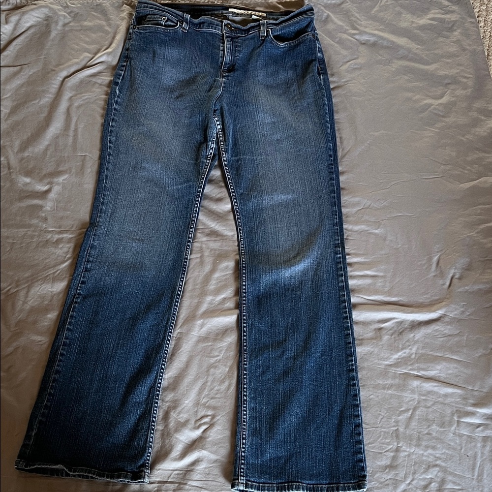DKNY flared jeans, blue size 12 long.